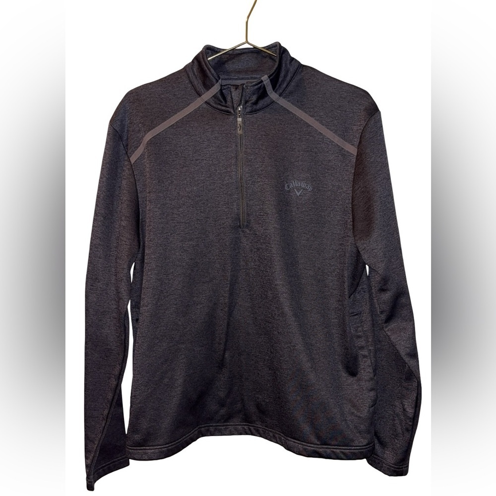 Men's Callaway Gray 1/4 Zip Pull Over Top Size Large - Picture 2 of 6
